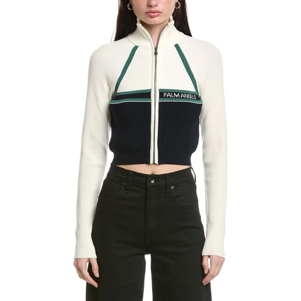 Palm Angels Womens  Ribbed Jacket, Navy